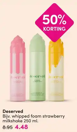 DA Deserved whipped foam strawberry milkshake aanbieding