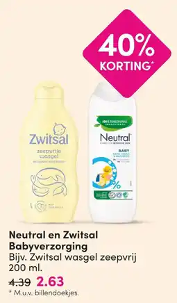 DA Neutral en Zwitsal Babyverzorging aanbieding