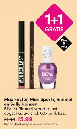 DA Max Factor, Miss Sporty, Rimmel en Sally Hansen aanbieding