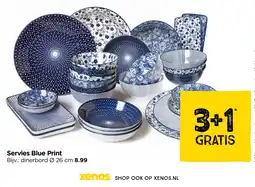Xenos Servies Blue Print aanbieding