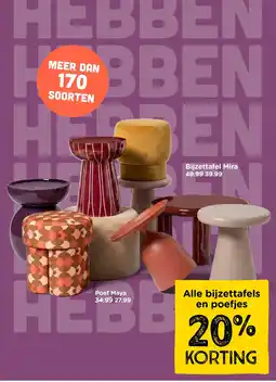 Xenos Alle bijzettafels en poefjes aanbieding