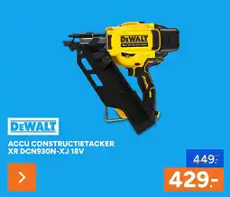 BOUWMAAT DeWalt accu constructietacker xr dcn930n-xj 18v aanbieding