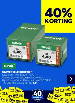 BOUWMAAT spax universele schroef aanbieding