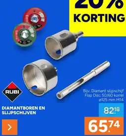 BOUWMAAT Rubi diamantboren en slijpschijven aanbieding