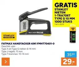 BOUWMAAT stanley fatmax handtacker 4in1 fmht70401-0 aanbieding