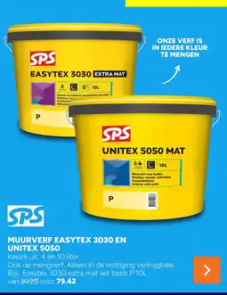 BOUWMAAT SPS muurverf easytex 3030 en unitex 5050 aanbieding