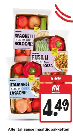 Jumbo Alle Italiaanse maaltijd pakketten aanbieding