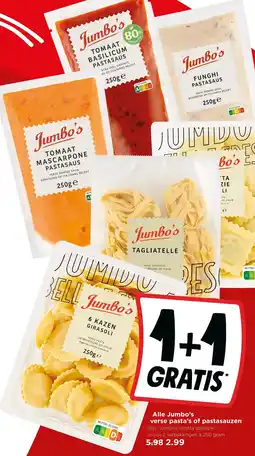 Jumbo Alle Jumbo's verse pasta's of pastasauzen aanbieding