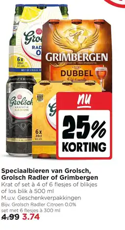 Jumbo Speciaalbieren van grolsch, grolsch radler of grimbergen aanbieding