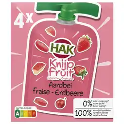 Albert Heijn Hak Knijpfruit aardbei 0% 4-pack aanbieding