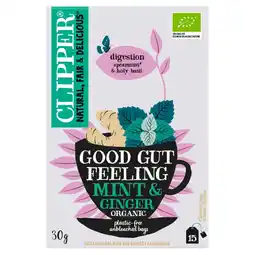 Albert Heijn Clipper Good gut feeling mint & ginger aanbieding