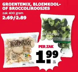 De Boerenschuur groentemix, bloemkool- of broccoliroosjes aanbieding