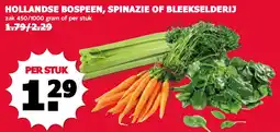 De Boerenschuur hollandse bospeen, spinazie of bleekselderij aanbieding