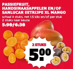 De Boerenschuur passiefruit, handsinaasappelen en/of sanlucar etrijpe xl mango aanbieding