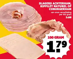 De Boerenschuur slagers achterham, kipfilet naturel of coburgerham aanbieding