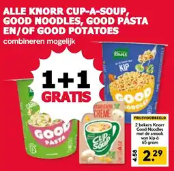 De Boerenschuur Knorr cup-a-soup, good noodles, good pasta en/of good potatoes aanbieding