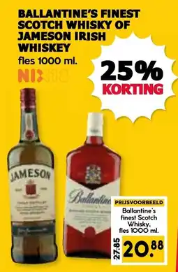 De Boerenschuur Ballantine's finest Scotch Whisky of Jameson Irish Whiskey aanbieding