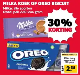 De Boerenschuur Milka koek of Oreo biscuit aanbieding