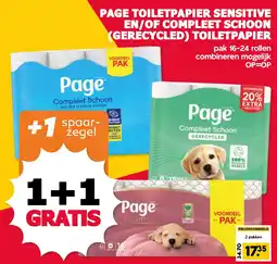 De Boerenschuur Page toilet papier sensitive en/of compleet schoon (gerecycled) toilet papier aanbieding