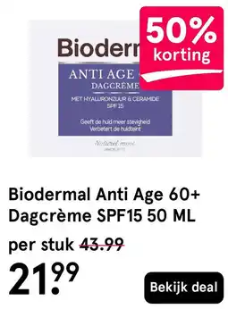 Etos Biodermal Anti Age 60+ Dagcrème SPF15 aanbieding