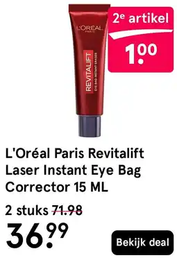 Etos L'Oréal Paris Revitalift Laser Instant Eye Bag Corrector 15 ML aanbieding