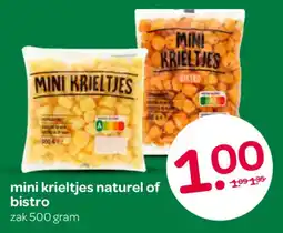 Spar mini krieltjes naturel of bistro aanbieding