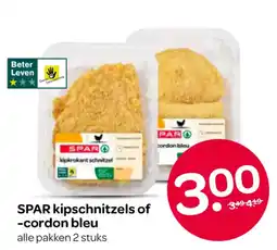 Spar Spar kipschnitzels of cordon bleu aanbieding