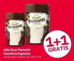 Spar alle Duo Penotti hazelnootpasta aanbieding
