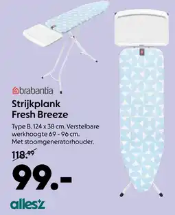 AllesZ brabantia strijkplank fresh breeze aanbieding