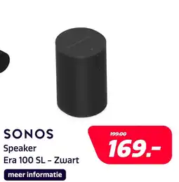 Electroworld Sonos Speaker Era 100 SL - Zwart aanbieding