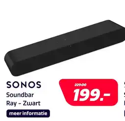 Electroworld Sonos Soundbar Ray - Zwart aanbieding