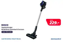 Electroworld BOSCH Steelstofzuiger BCS611P4A Unlimited 6 Exclusiv aanbieding