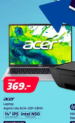 Electroworld Acer laptop aspire lite al14-32p-c8hv aanbieding