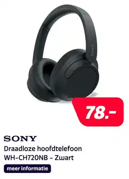 Electroworld SONY Draadloze hoofdtelefoon WH-CH720NB - Zwart aanbieding