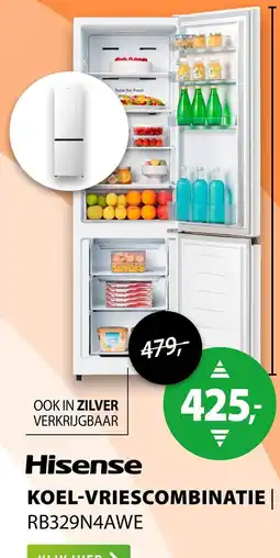 Expert Hisense koel vriescombinatie rb329n4awe aanbieding