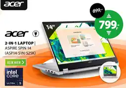 Expert acer 2-in-1 laptop aspire spin 14 (asp14-51n-525k) aanbieding