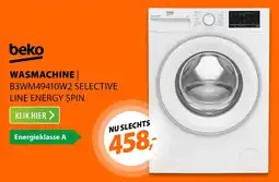 Expert beko wasmachine b3wm49410w2 selective line energy spin aanbieding