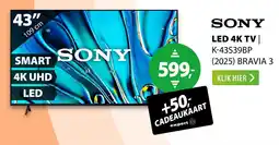 Expert Sony led 4k tv k-43s39bp aanbieding