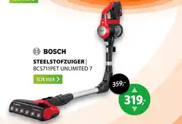 Expert Bosch steelstofzuiger bcs711pet unlimited 7 aanbieding