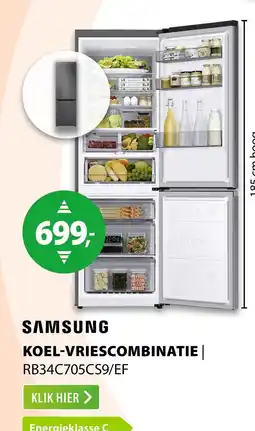 Expert SAMSUNG KOEL-VRIESCOMBINATIE | RB34C705CS9/EF aanbieding
