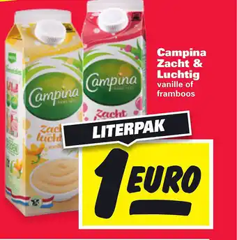 Nettorama Campina Zacht & Luchtig Vanille Of Framboos aanbieding