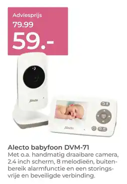 Prenatal Alecto babyfoon dvm-71 aanbieding