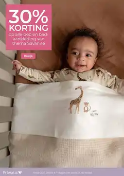 Prenatal Prénatal bed en bad-aankleding van thema savanne aanbieding