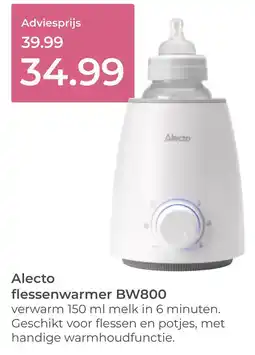 Prenatal Alecto flessenwarmer BW800 aanbieding