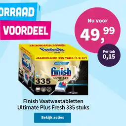 Plein.nl Finish Vaatwastabletten Ultimate Plus Fresh aanbieding