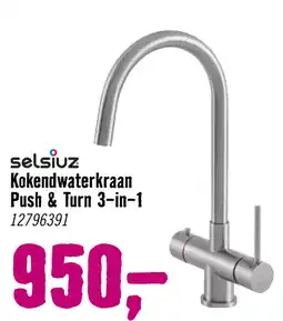 Hornbach selsiuz Kokendwaterkraan Push & Turn 3-in-1 aanbieding