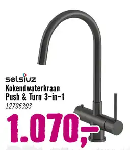 Hornbach selsiuz Kokendwaterkraan Push & Turn 3-in-1 aanbieding