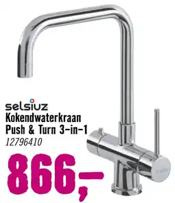 Hornbach selsiuz Kokendwaterkraan Push & Turn 3-in-1 aanbieding