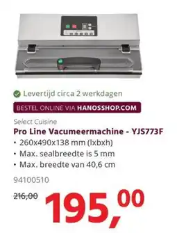 HANOS Pro Line Vacuumeermachine - YJS773F aanbieding