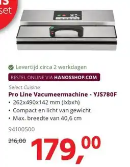 HANOS Select Cuisine Pro Line Vacuumeermachine - YJS780F aanbieding